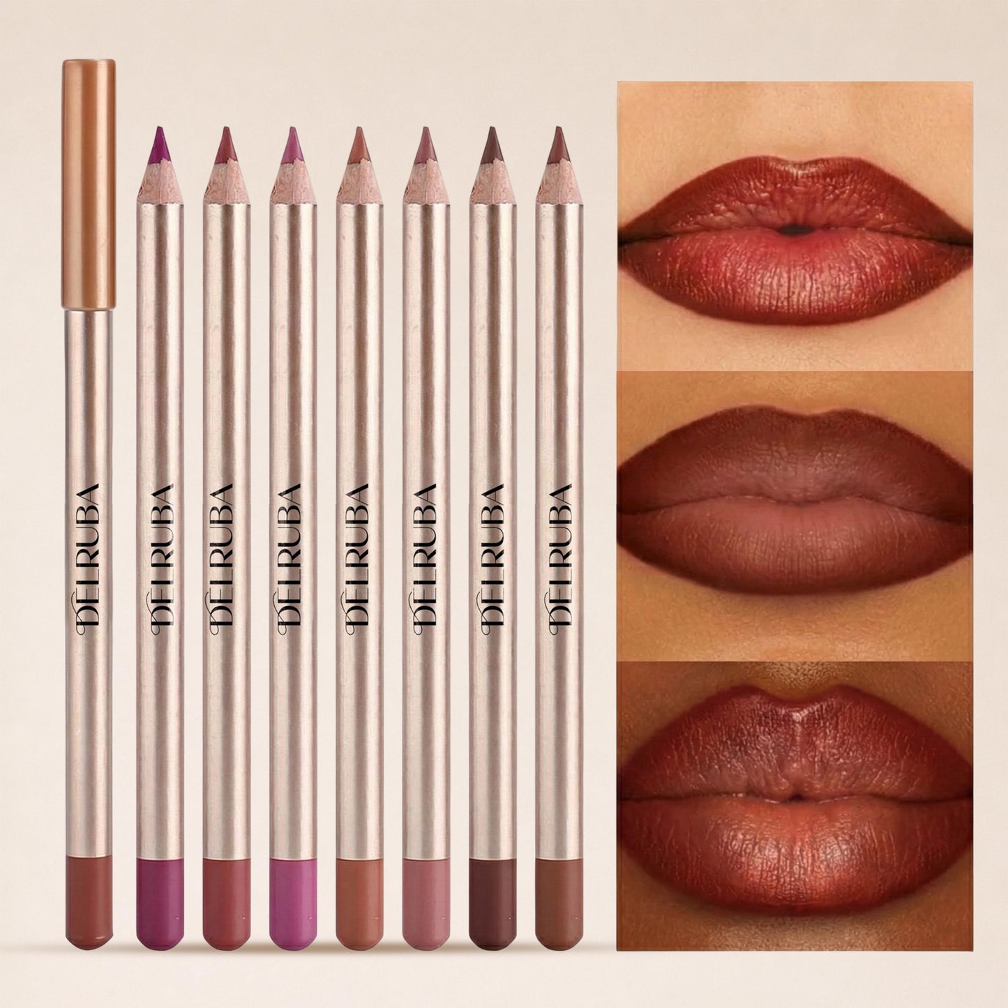 Delruba Creamy Lip Liner – Long-Lasting, Waterproof & Vegan Lip Pencil