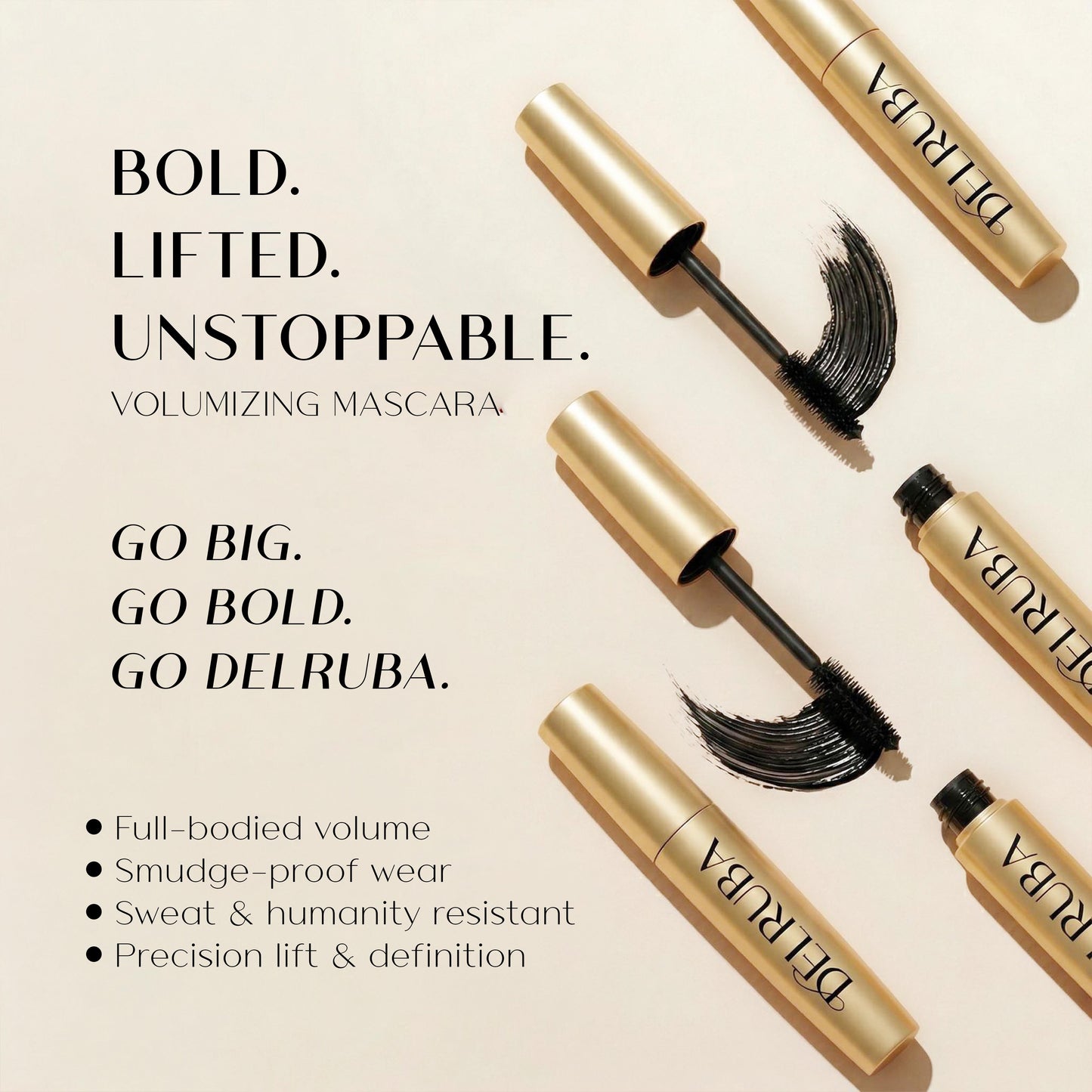 Delruba Lash Boost Mascara Volumising, Lengthening & Waterproof Mascara