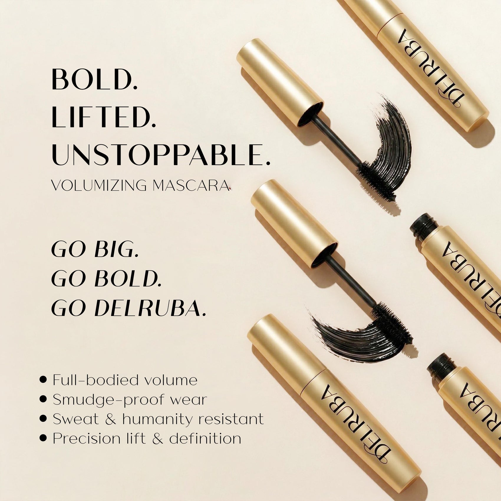 Delruba Lash Boost Mascara Volumising, Lengthening & Waterproof Mascara