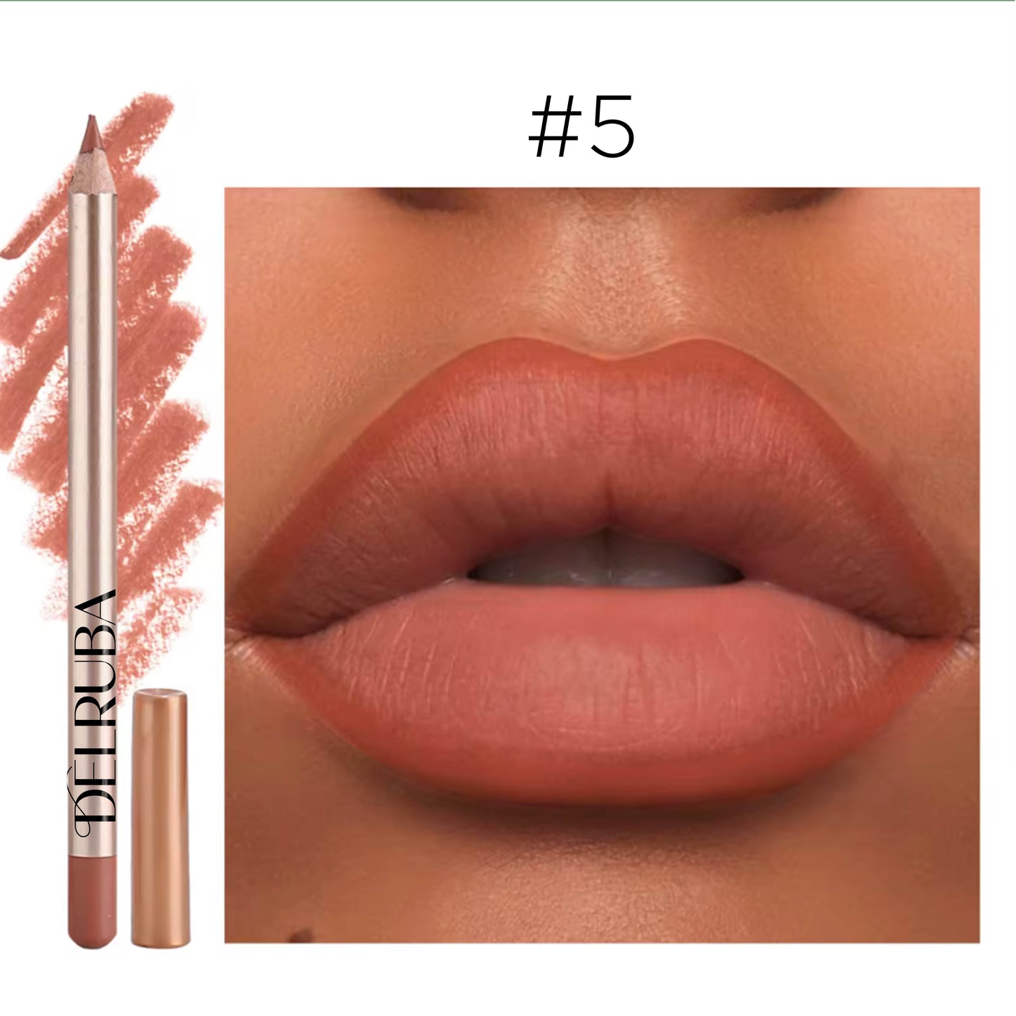 Delruba Creamy Lip Liner – Long-Lasting, Waterproof & Vegan Lip Pencil
