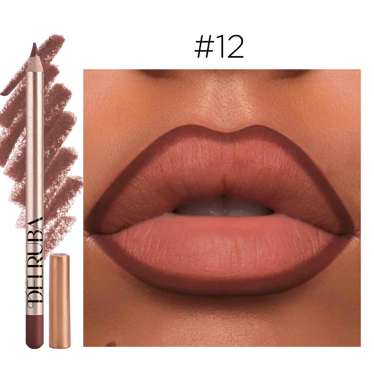 Delruba Creamy Lip Liner – Long-Lasting, Waterproof & Vegan Lip Pencil