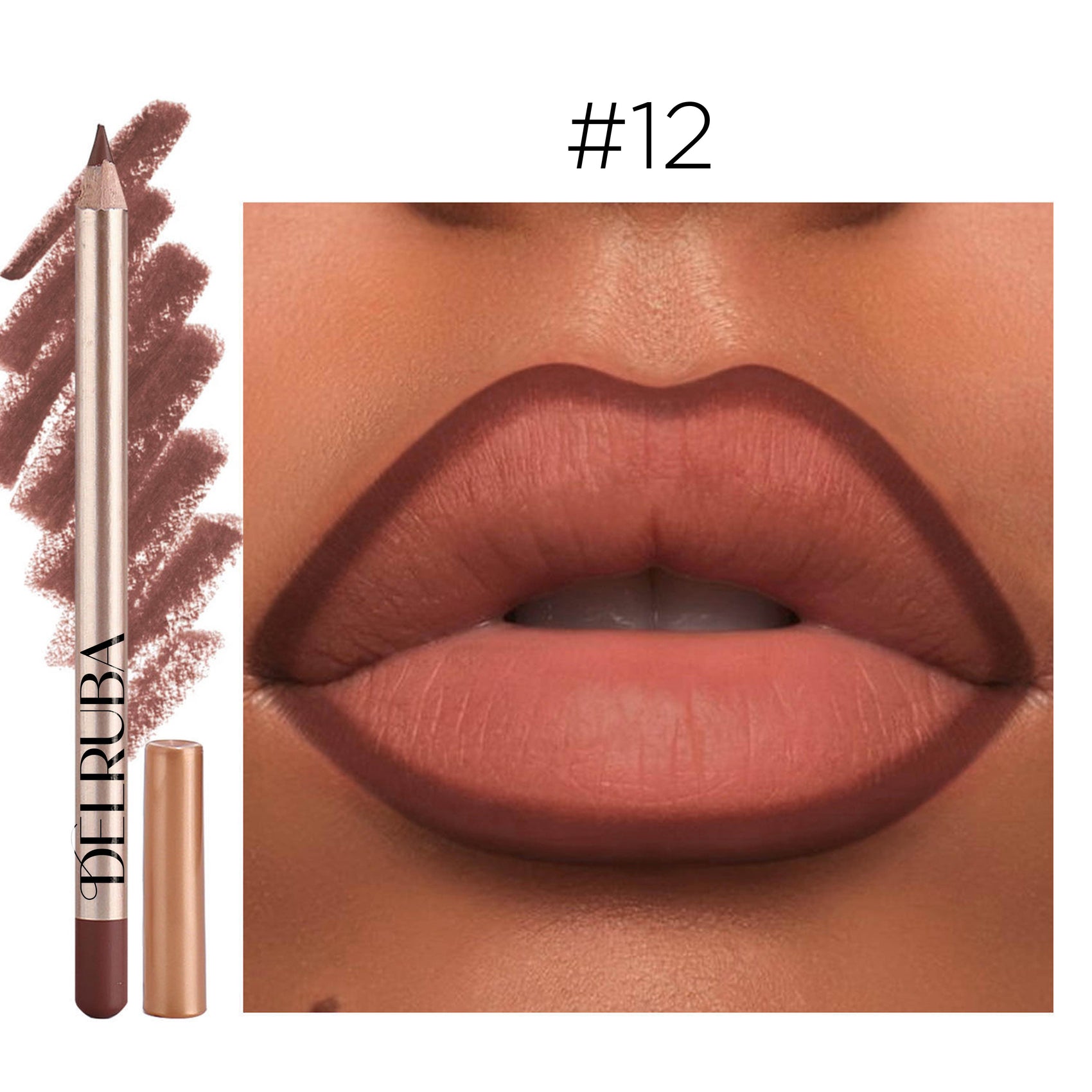 Delruba Creamy Lip Liner – Long-Lasting, Waterproof & Vegan Lip Pencil