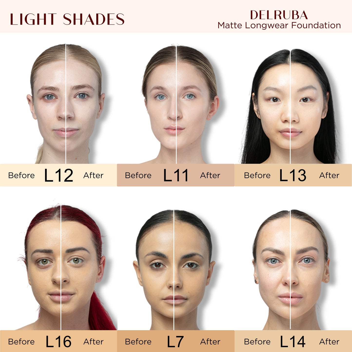 Delruba Perfect Matte Base Foundation – Long-Lasting, Full Coverage & Waterproof Foundation SPF15