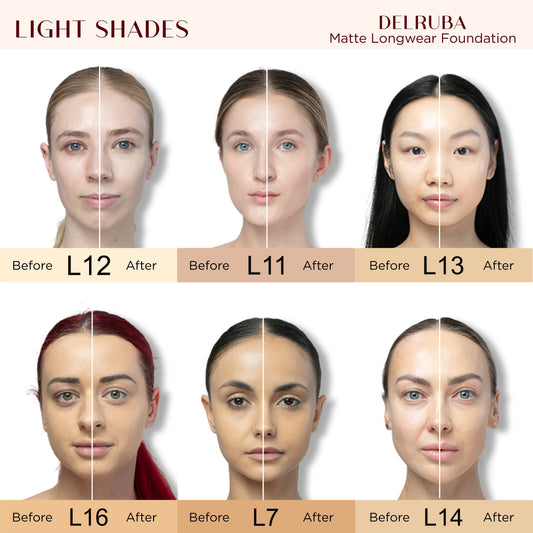 Delruba Perfect Matte Base Foundation – Long-Lasting, Full Coverage & Waterproof Foundation SPF15