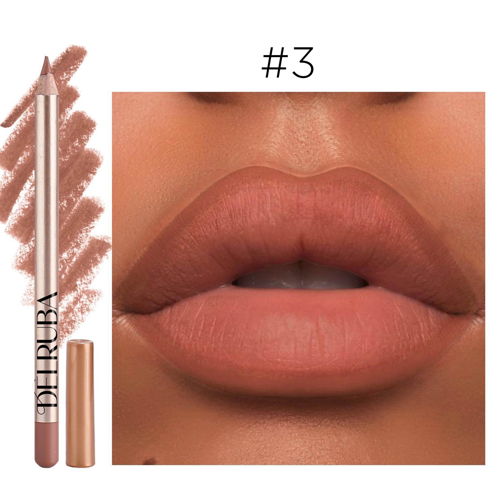 Delruba Creamy Lip Liner – Long-Lasting, Waterproof & Vegan Lip Pencil