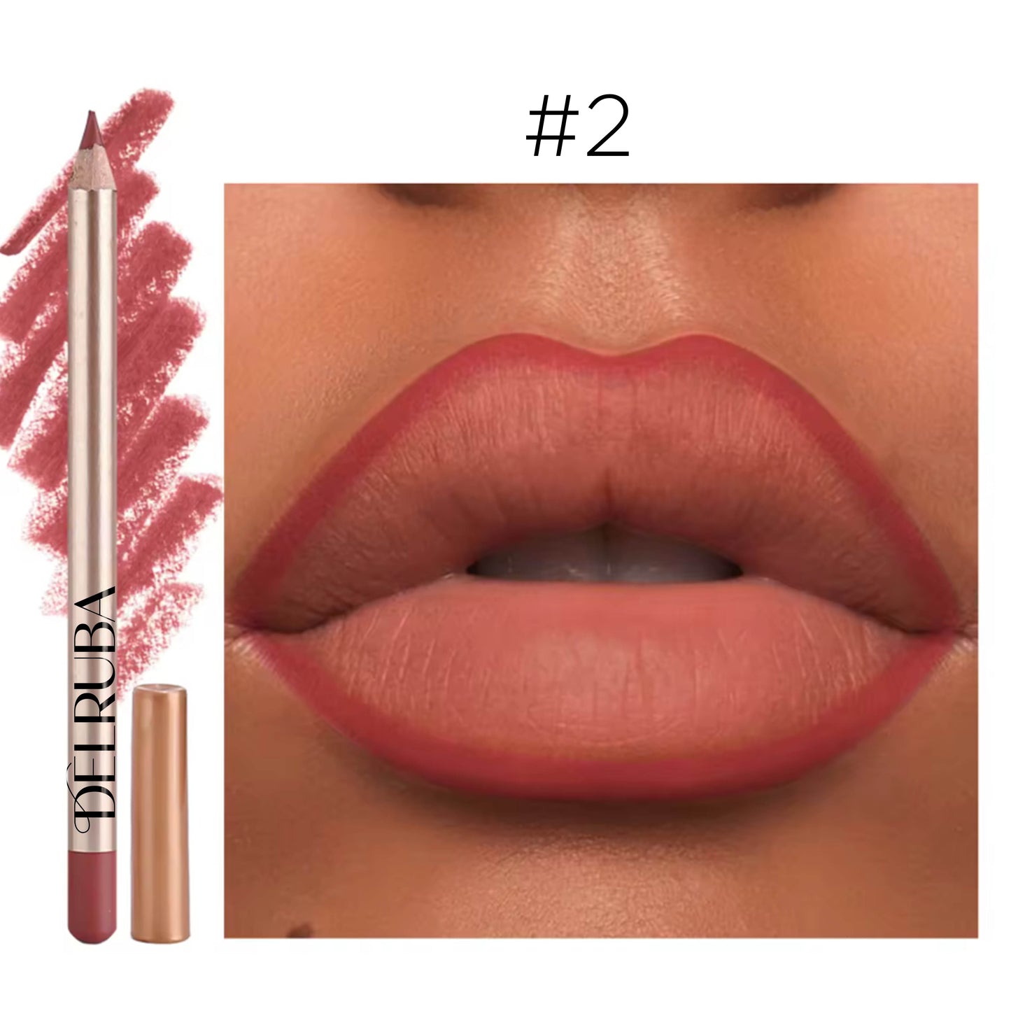 Delruba Creamy Lip Liner – Long-Lasting, Waterproof & Vegan Lip Pencil