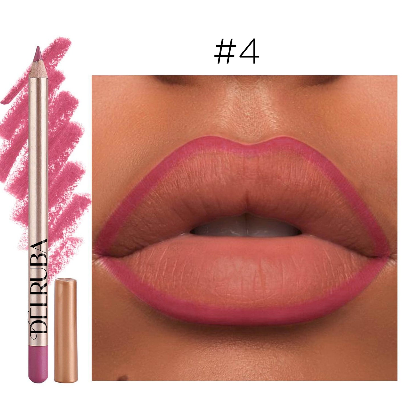 Delruba Creamy Lip Liner – Long-Lasting, Waterproof & Vegan Lip Pencil